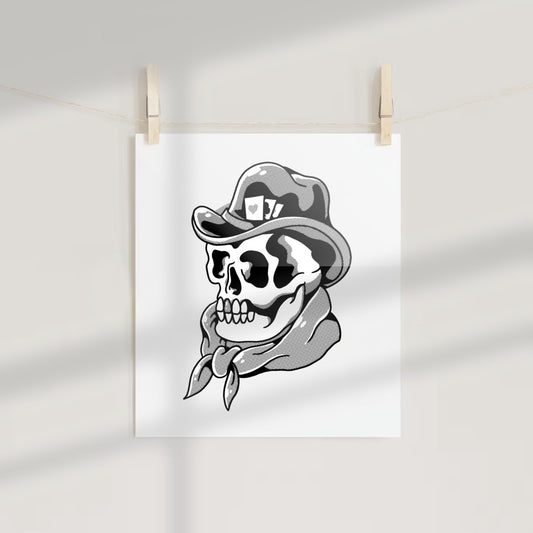 Cowboy Skull with Ace of Hearts Poster Product