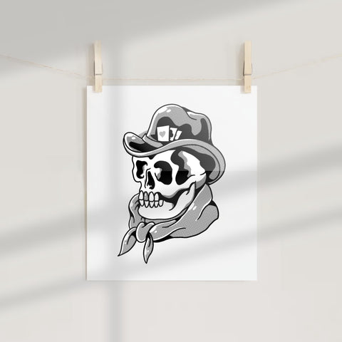 Cowboy Skull with Ace of Hearts Poster Product
