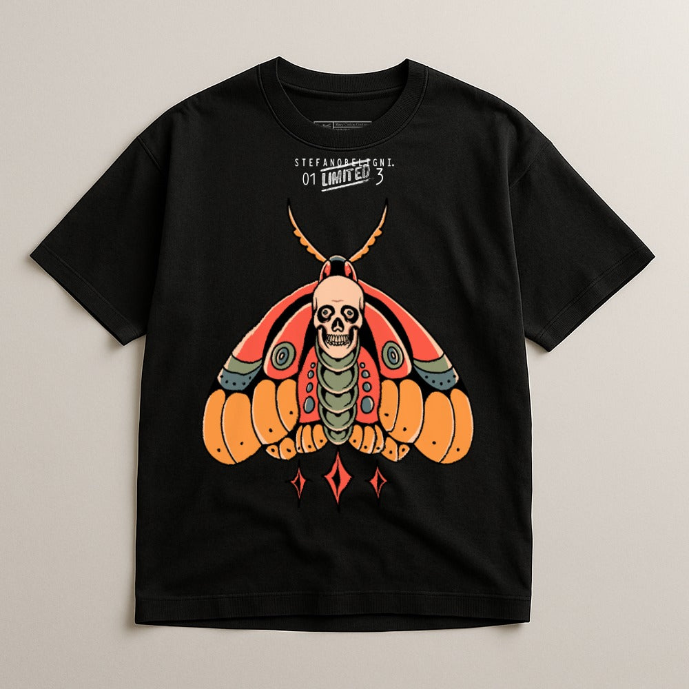 Skull and Butterfly Graphic Design T-shirt