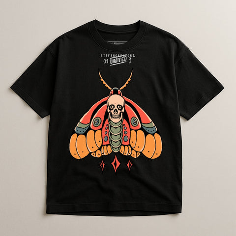 Skull and Butterfly Graphic Design T-shirt