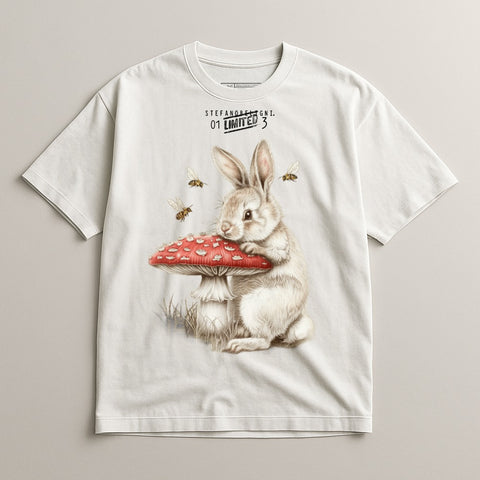 Cute Bunny with Mushroom Short Sleeve Tee