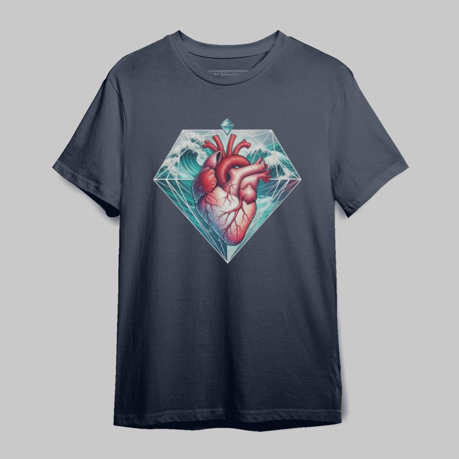 Anatomical Heart with Diamond Design T-shirt