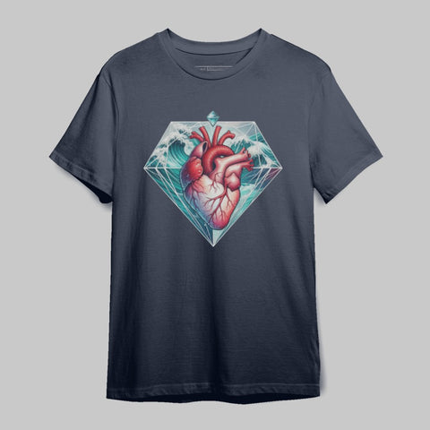Anatomical Heart with Diamond Design T-shirt