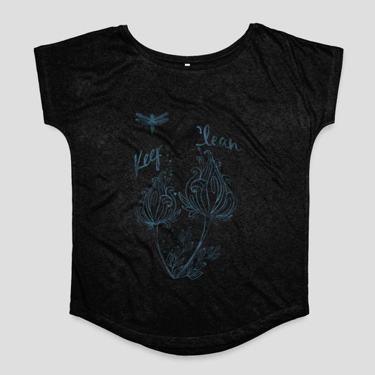 Keep Learn Dragonfly Floral Graphic Design Shirt