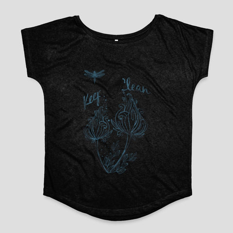 Keep Learn Dragonfly Floral Graphic Design Shirt