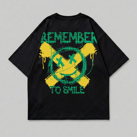 REMEMBER TO SMILE Yellow Green Grunge Smiley product type
Black T-Shirt
Grunge Graphic
Yellow Green
Smiley Face
Streetwear Style
X Eyes Design
Paint Splatter
Remember To Smile
Distressed Print
Urban Fashion
Edgy Aesthetic
Oversized Tee
Graphic Top
Alternative Apparel
Skater Clothing
Punk Rock
Graffiti Art
Y2K Aesthetic
Unisex Tee
Crew Neck