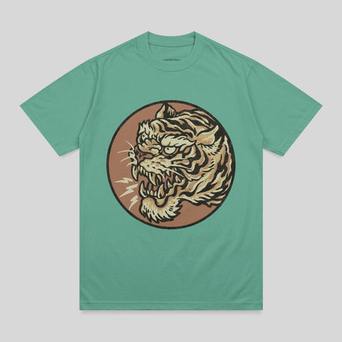 Fierce Roaring Tiger Head Graphic Teal T-shirt product type