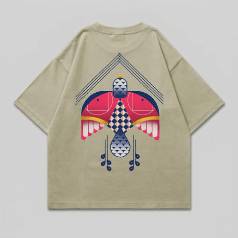 Abstract Geometric Bird Design Modern Khaki product type