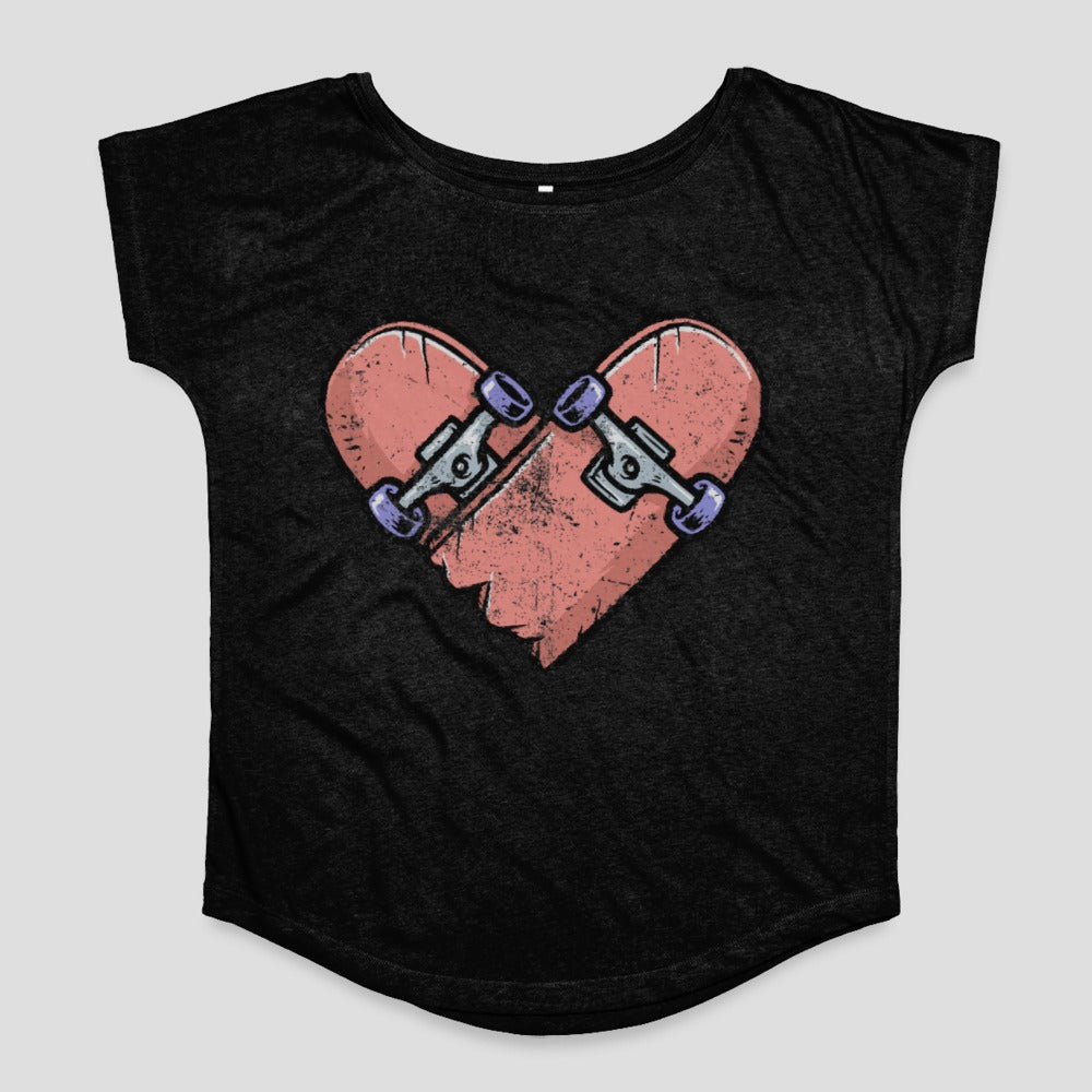 Skateboard Heart Graphic Design T-Shirt