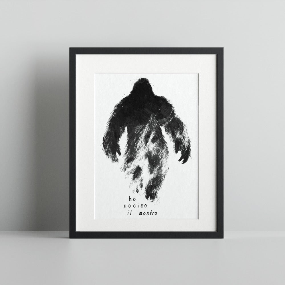 Ho Ucciso Il Mostro Print Bigfoot Silhouette Artwork