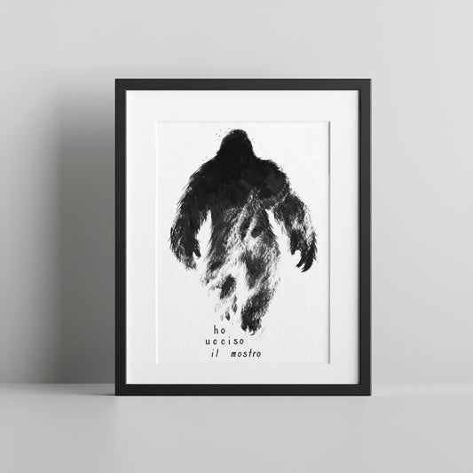 Ho Ucciso Il Mostro Print Bigfoot Silhouette Artwork