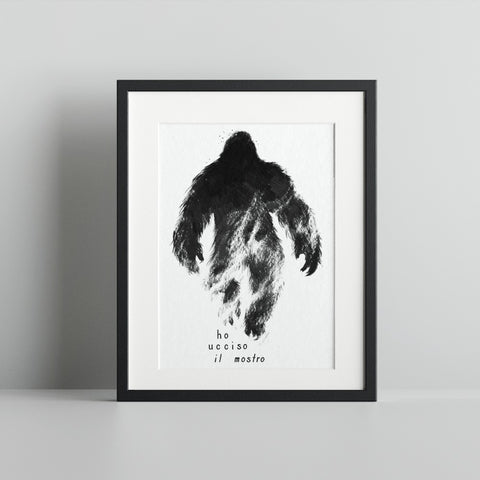 Ho Ucciso Il Mostro Print Bigfoot Silhouette Artwork