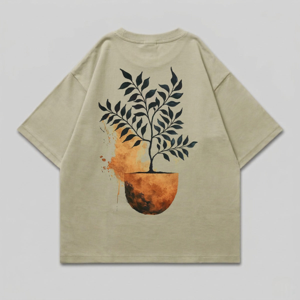 Artistic Plant Pot Splash Back Graphic Beige T-shirt product type
T-shirt, Plant Graphic, Pot Design, Botanical Print, Nature Inspired, Beige Apparel, Khaki Top, Artistic Tee, Splash Effect, Abstract Art, Tree Illustration, Green Leaves, Brown Pot, Earthy Tones, Unique Style, Casual Fashion, Unisex Clothing, Modern Design, Back Print, Aesthetic Wear