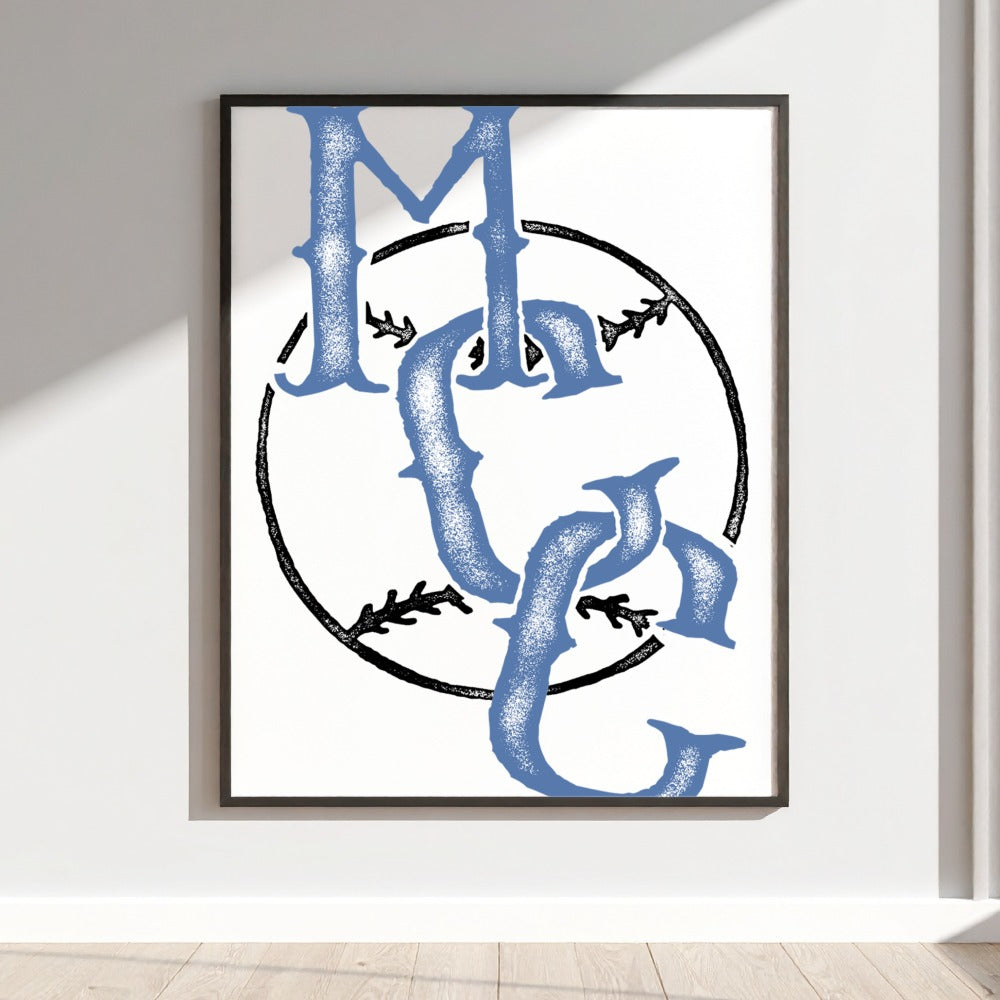 Artistic Framed Abstract Large Letter Wall Art Decor