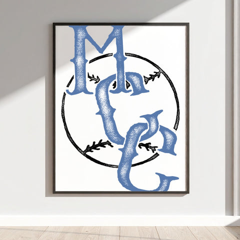 Artistic Framed Abstract Large Letter Wall Art Decor