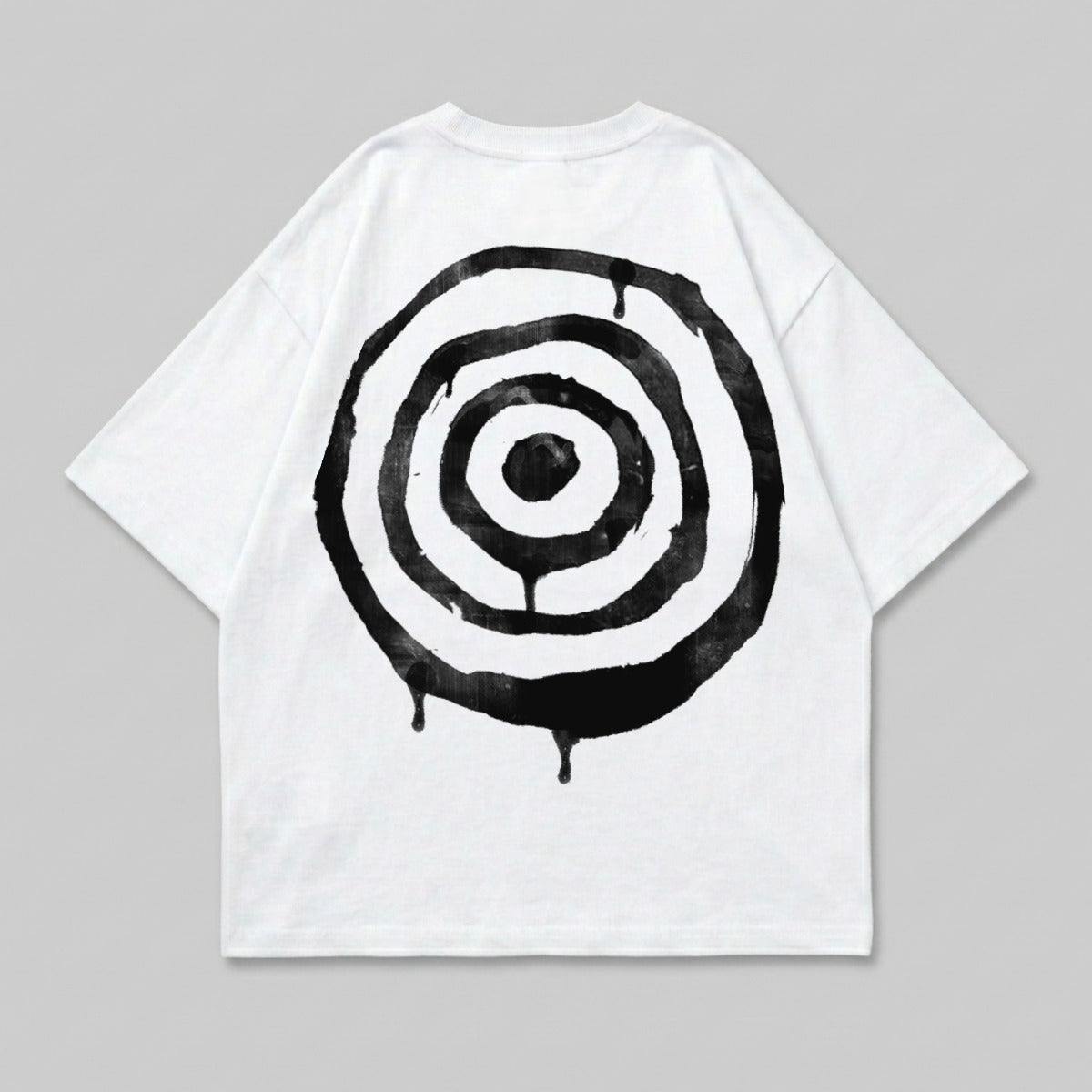 Abstract Ink Circles White T-shirt Drip Effect product type