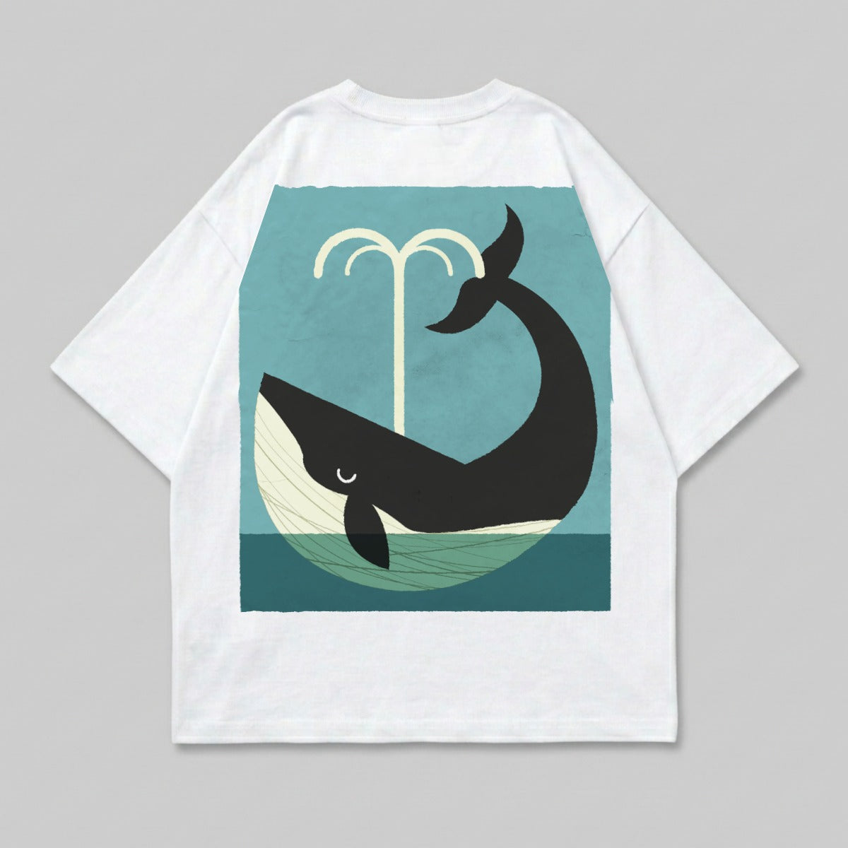 Stylized Whale Spouting Water Ocean Design Marine Animal product type