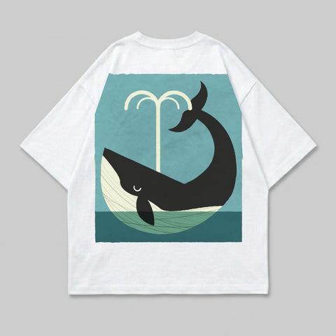 Stylized Whale Spouting Water Ocean Design Marine Animal product type