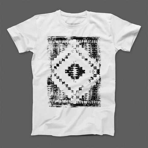 Geometric Pattern Black and White Graphic Tee Shirt