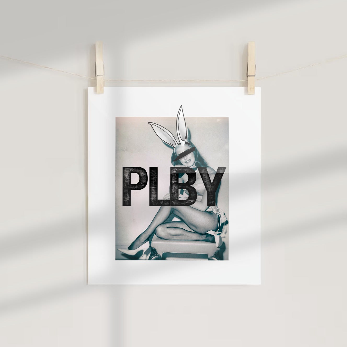 Retro PLBY Bunny Poster with Artistic Graphic Print