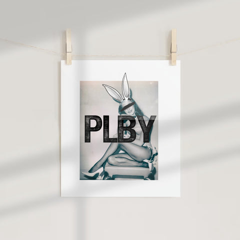 Retro PLBY Bunny Poster with Artistic Graphic Print
