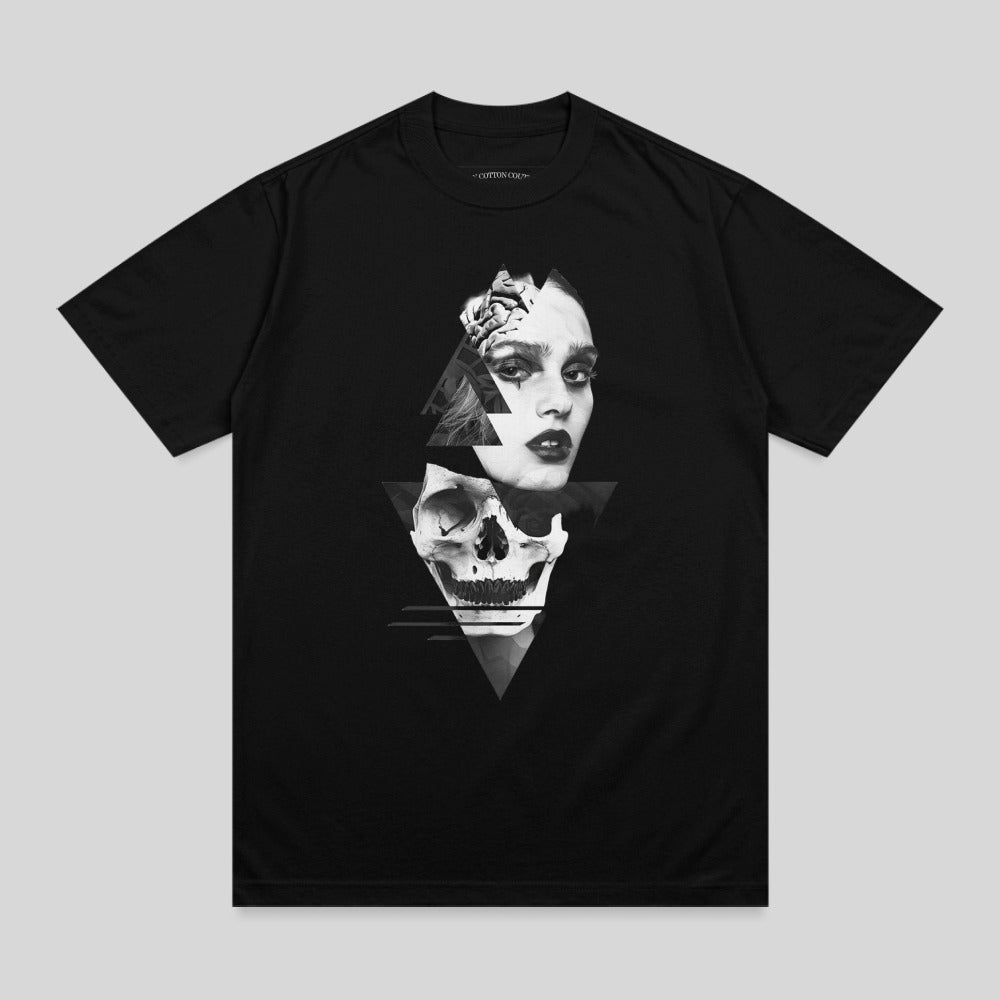 Black White Geometric Woman Skull Graphic Design product type