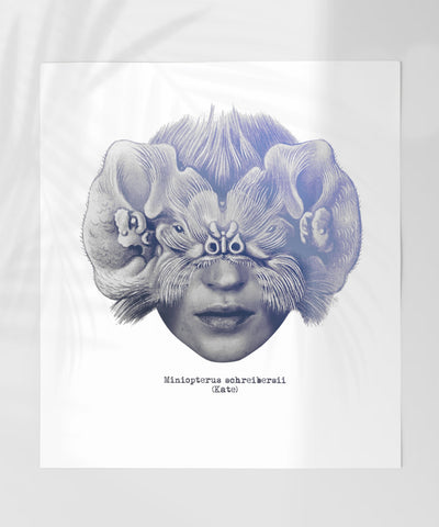 Miniopterus schreibersii Illustrated Creature Poster