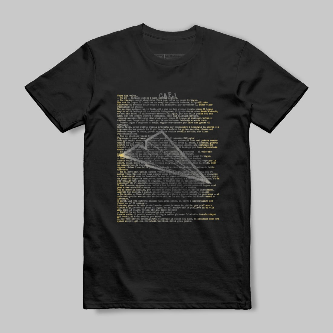Unique Graphic Tee with Artistic Design and Text