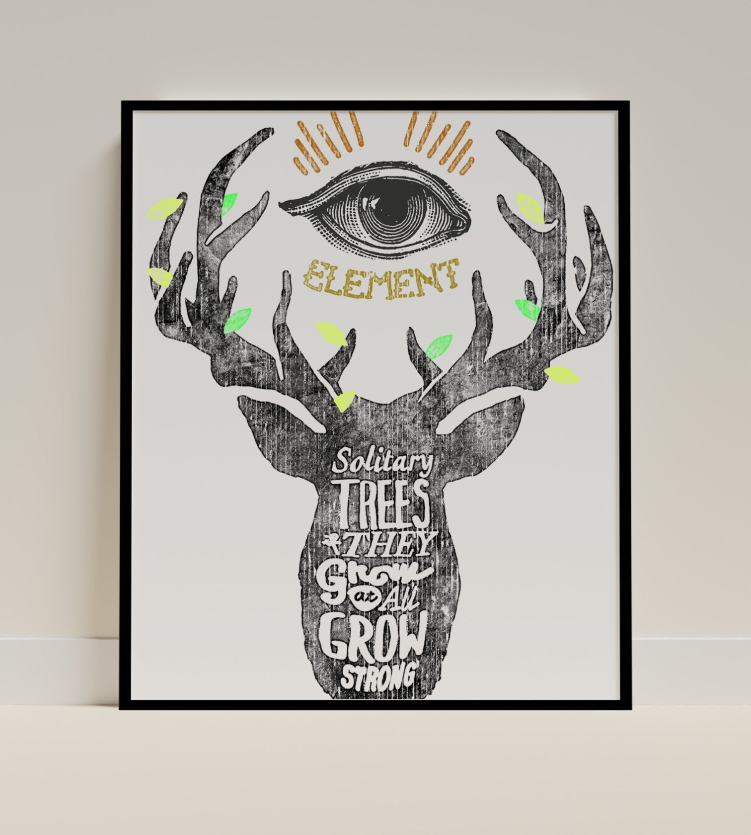 Solitary Trees Grow Strong Inspirational Poster