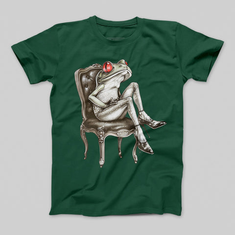 Cool Frog Sitting on Chair with Fancy Shoes T-shirt