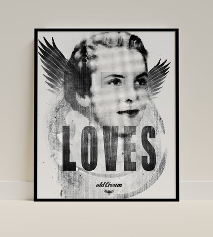 Loves Old Cream Portrait with Wings Poster Art Print