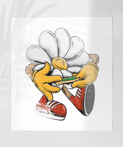 Cartoon Flower Character Design Artwork Print