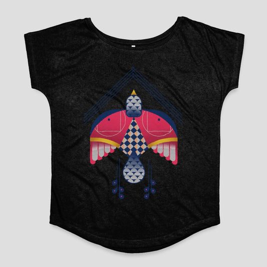 Artistic Geometric Bird Design Women's T-Shirt Product