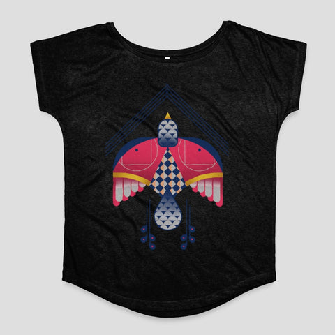 Artistic Geometric Bird Design Women's T-Shirt Product