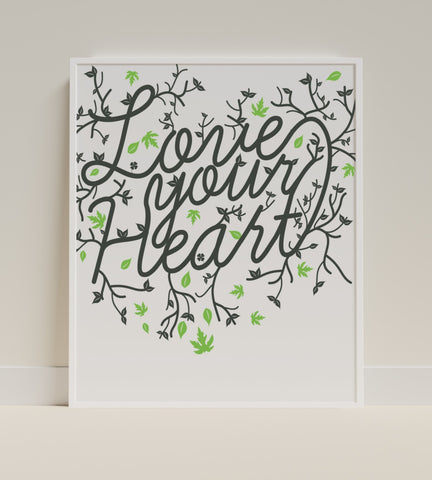 Love Your Heart Botanical Wall Art Print Product