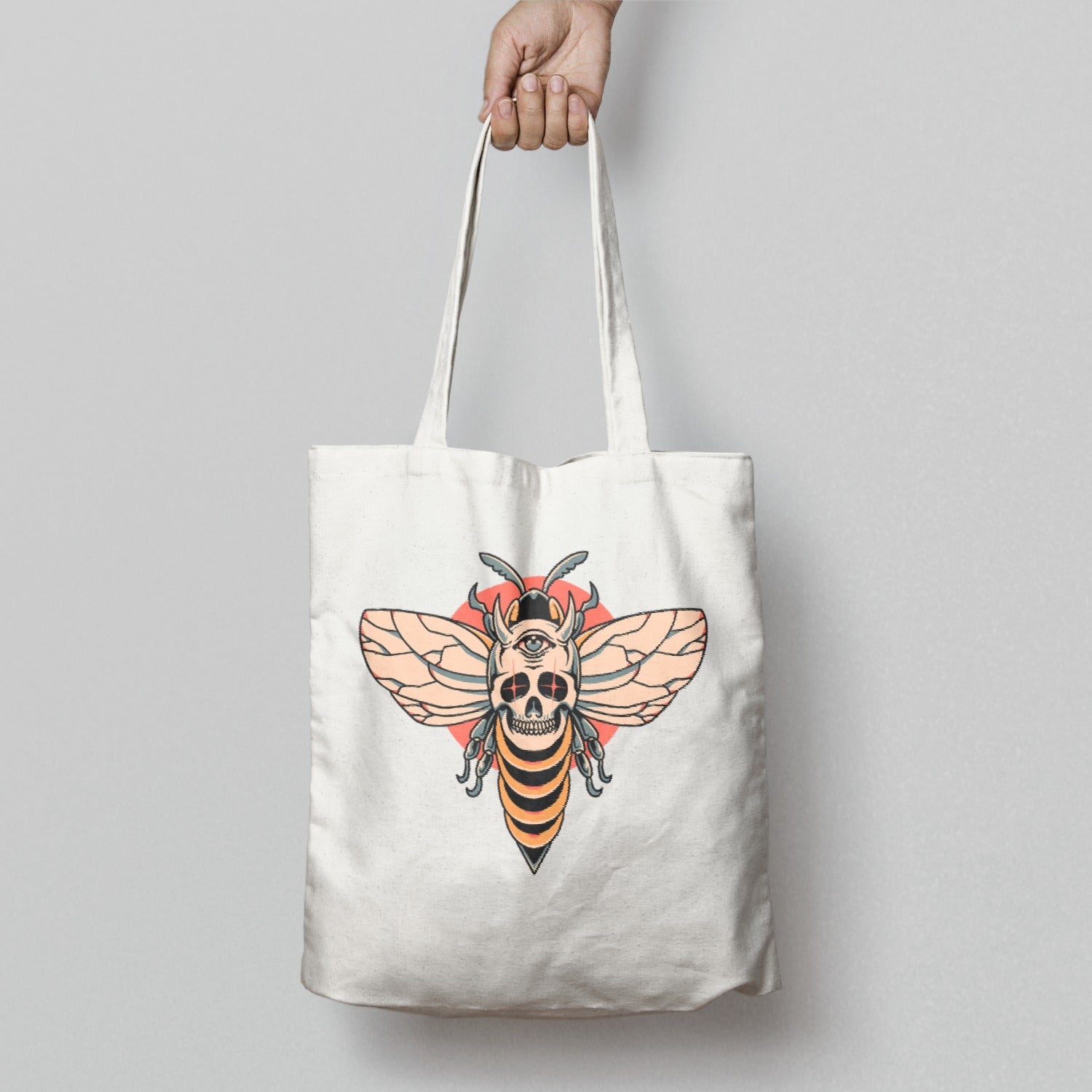 Skull Bee Design Tote Bag for Everyday Use
