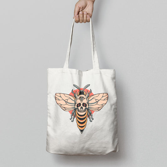 Skull Bee Design Tote Bag for Everyday Use