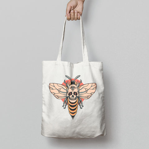 Skull Bee Design Tote Bag for Everyday Use