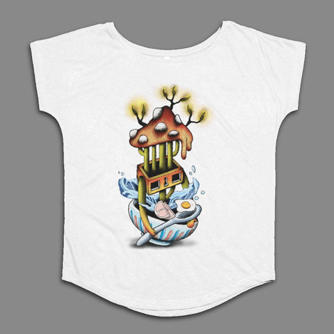 Unique Abstract Mushroom Design Graphic T-Shirt