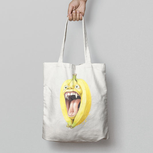 Funny Scream Banana Character Print Tote Bag Product