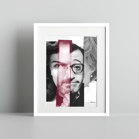 Abstract Art Collage Black and White Wall Decor Print