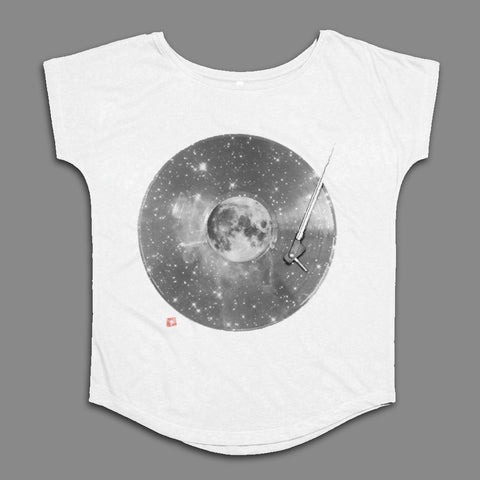 Moon and Stars Record Player Women's Shirt