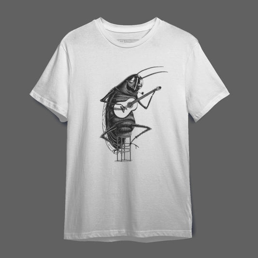 Unique Insect Guitarist Design Short Sleeve T-Shirt