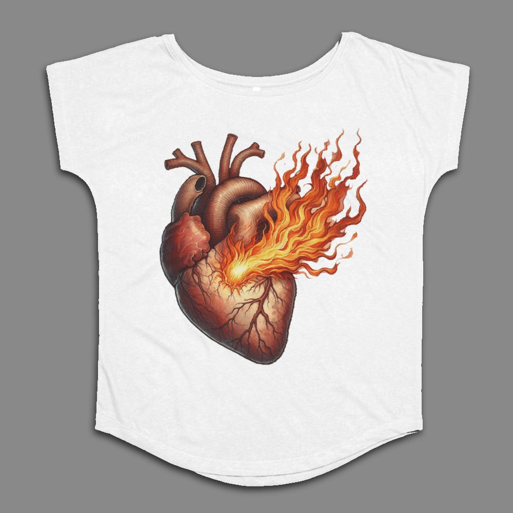 Heart on Fire Graphic Illustration Shirt