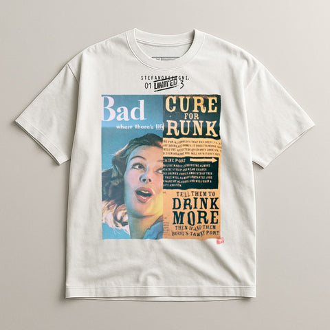 Graphic Print T-Shirt with Bold Retro Advertisement