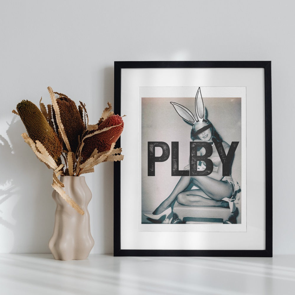Artistic Vintage Bunny Poster Framed Art Print