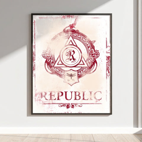 Republic Vintage Wall Art Decorative Poster Print