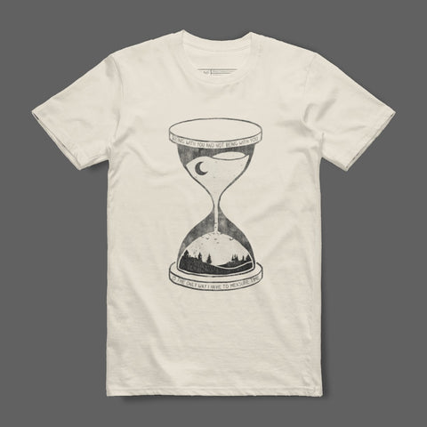 Hourglass Design Featuring Moon And Mountain Graphic Shirt