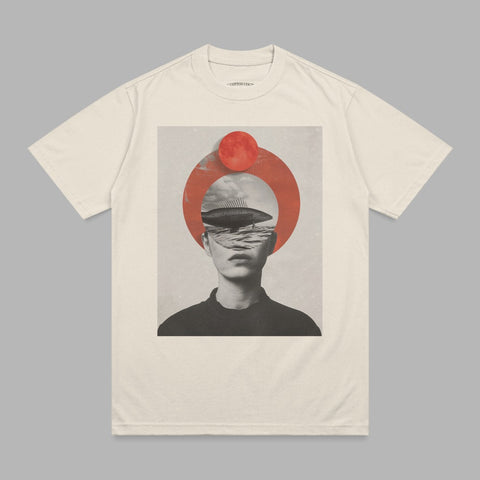 Abstract human head fish ocean sky art collage product type