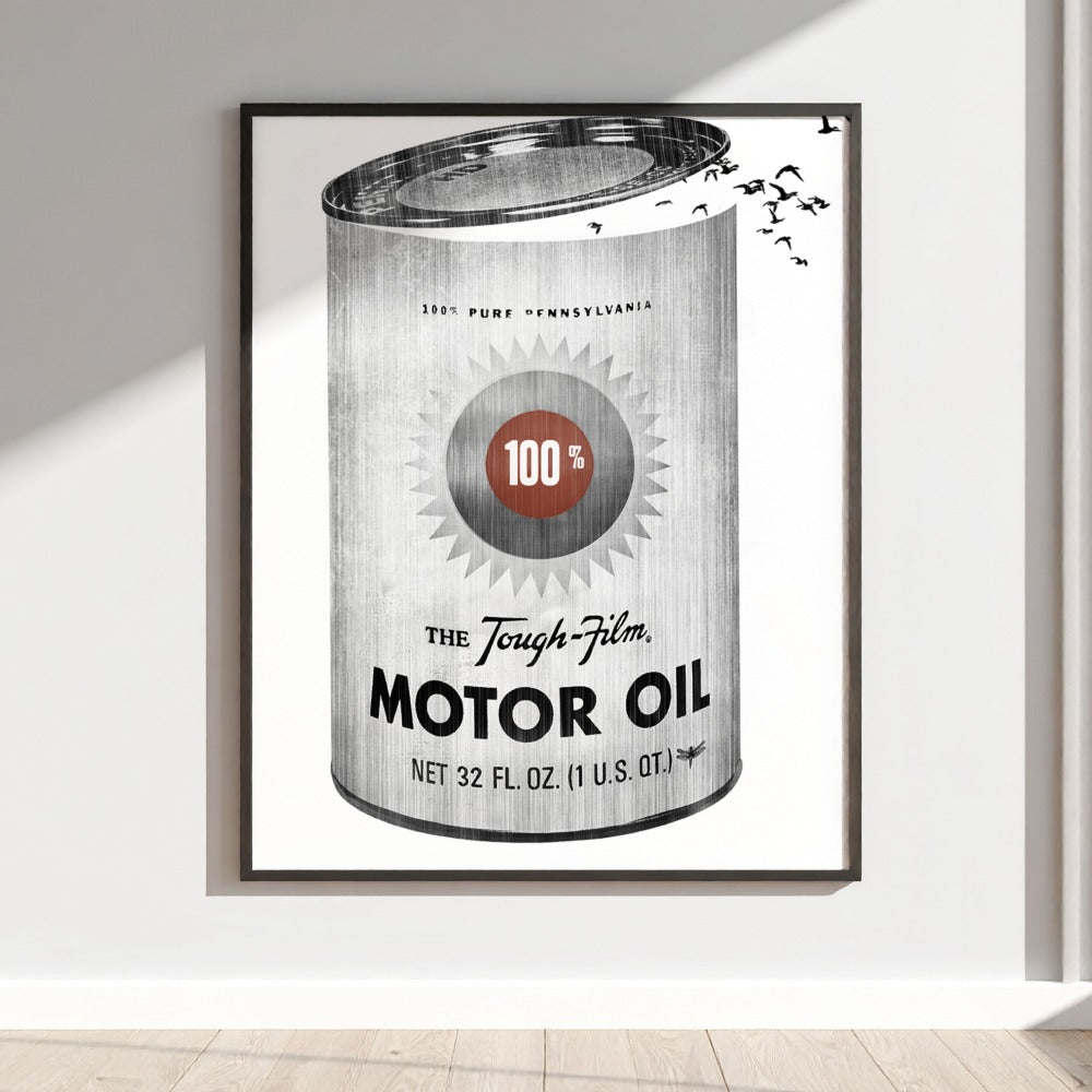 Vintage Motor Oil Can Poster Artwork for Home Decor